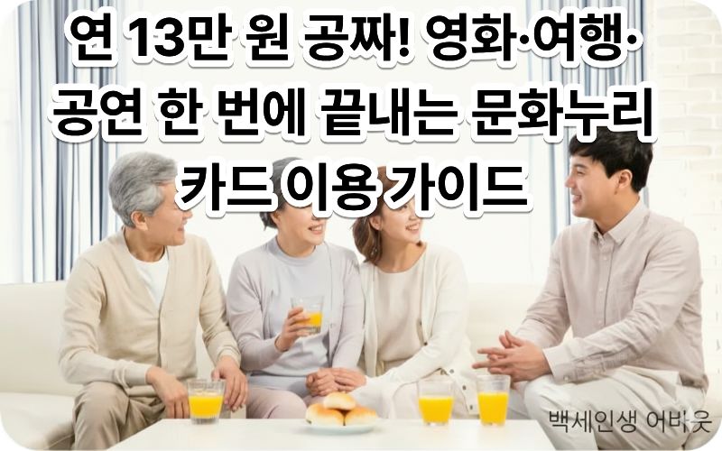 [문화누리카드 이용 가이드] 연 13만 원 지원 혜택이 담긴 문화누리카드 실물 이미지