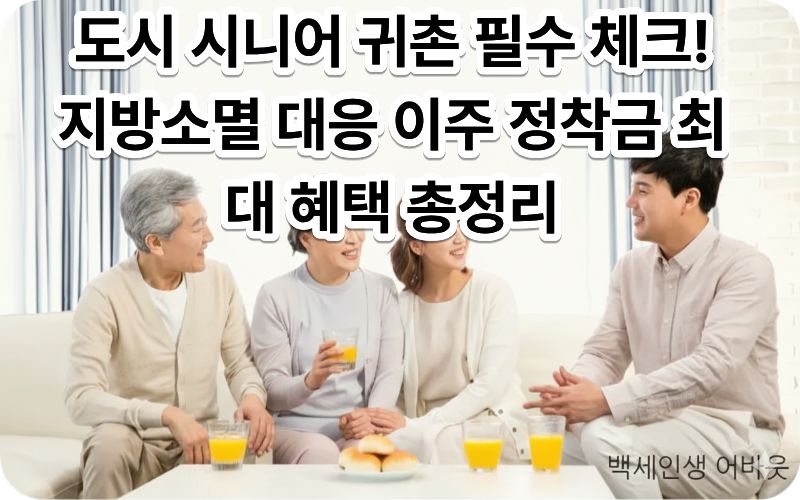 지방소멸 대응 이주 정착금 지원을 통해 성공적으로 귀촌한 시니어 가족의 모습