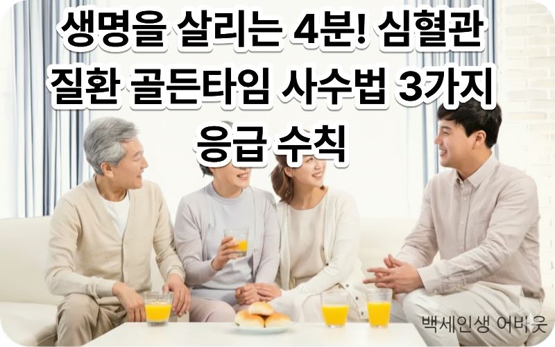 심혈관 질환 골든타임 사수법 수칙에 따라 신속하게 응급 상황에 대처하는 가족